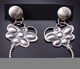 Silver Navajo Handstamped Butterfly Dangle Earrings by Gabrielle Yazzie 6D27N