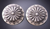 Large Silver Concho Earring by Arlene Tsosie 3E18L