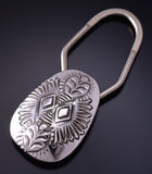 Silver Navajo Handstamped Key Ring 5B14L