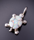 Silver & Opal Zuni Inlay Turtle Pendant by Amielda Peynetsa 3G05D