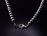 Navajo Handstrung Silver Pearls Bead necklace 5mm - 16 inches 6J31W