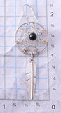Silver & Onyx Navajo Dream Catcher Earrings by Lorenzo Arviso Jr. 3K09P