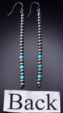 Silver Navajo Pearls w/ Turquoise Duster Earrings by Vangie Touchine 6G29V
