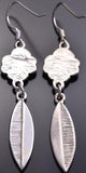 All Silver Flowers & Feathers Navajo Earrings by Erick Begay 8G30H