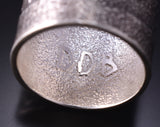 Size 8-1/4 Silver Navajo Tufacast Our Hogan HOME Ring by Darryl Dean Begay 5B19T