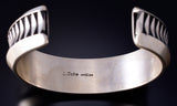 Silver Navajo Handmade Men's Bracelet by Leander Tahe 5L20B