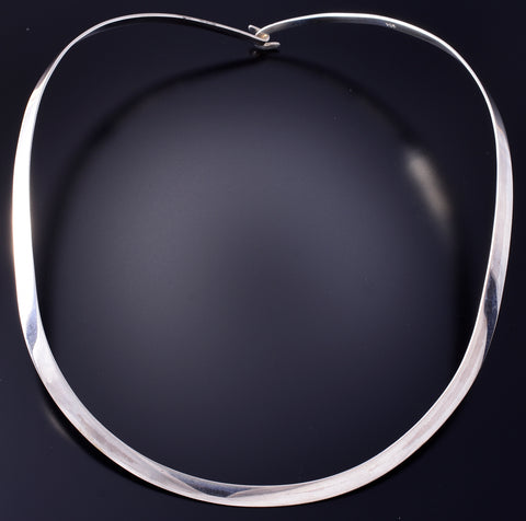 Silver Navajo Handmade Omega Hook Necklace 5L21R