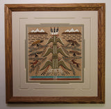 Navajo Sandpainting by Glen Nez - Tree of Life (Corn) 5J08G