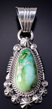 Silver & Sonoran Gold Turquoise Navajo Handmade Pendant by Marita Benally 5L13W