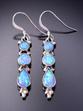 Silver & Opal Water Drops Navajo Earrings by Gary Shorty 3G03F