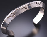 Vintage Silver Navajo Handmade Rain Clouds Bracelet 6E14O