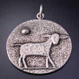 Silver Navajo Tufacast The Lamb of God Pendant by Darryl Dean Begay 5B19U