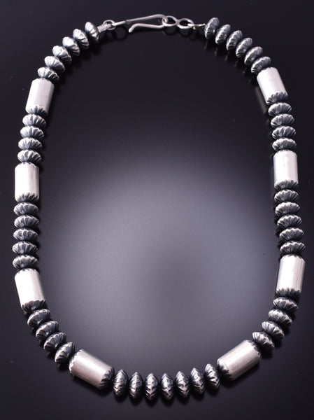 18-1/2" Silver Navajo Pearls Necklace by Tonisha Haley 4A04Z