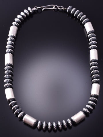 18-1/2" Silver Navajo Pearls Necklace by Tonisha Haley 4A04Z