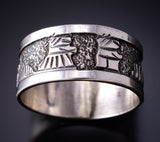Size 11 Silver Navajo "Hogan" & Home Storytelling Ring by Elaine Becenti 5L10Z