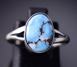 Size 7 Silver & Golden Hills Turquoise Navajo Ring by Genevieve Francisco 6D27S