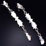 Silver & Coral Zuni Handmade Duster Earrings by Verdi Booqua 5G22M