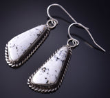 Silver & White Buffalo Turquoise Navajo Earrings by Judith Dixon 5D07K
