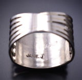 Size 11 Silver & Opal 5 Row Navajo Inlay Ring by Jamie Johnson 6D09U