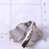 Vintage Silver & Pink Mussel Shell Feathers Navajo Adjustable Wrap Ring 5F10K