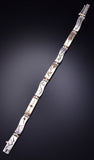 Vintage Silver & 14k Gold For Nature Navajo Link Bracelet Fernando Benally 6E14T