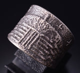 Size 8-1/4 Silver Navajo Tufacast Our Hogan HOME Ring by Darryl Dean Begay 5B19T