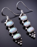 Silver & Opal Navajo Handmade Stacked Earrings by Gary Shorty 6D09F