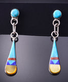 Inlay Stone Zuni Dangle Earrings by Francine Chapito 4A29Y