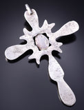 Vintage Silver & Turquoise Navajo Handmade Cross Pendant 6A21Z