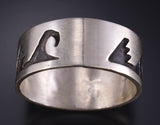 Size 11-3/4 Silver Navajo Handmade Flowing River MENS Ring by Lester Gene 5L05Z