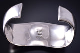 Vintage Silver & Mediterranean Coral Navajo Inlay Bracelet by F. Chee 5G12C