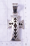 Silver Hopi Handmade Cross Pendant by Adrian Sanchez 4L12X