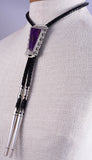 Vintage Purple Sugilite Bolo Tie by Navajo Toney Mitchell - 5L11C