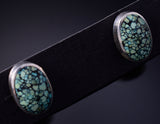 Silver & Turquoise Navajo Round Post Earrings 5F10U