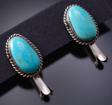 Traditional Navajo Turquoise Squash Blossom Earrings 6K02L