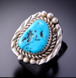 Size 8-1/2 Classic Navajo Design Kingman Turquoise Ring by Julia Etsitty3E10T