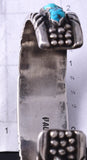 Vintage Silver & Turquoise Navajo Row Bracelet by Paul J 5H25Z