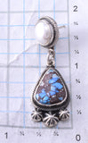 Silver & Golden Hills Turquoise & Fresh Water Pearl Navajo Earrings by Erick Begay 3H20G