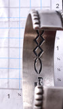 Silver & Golden Hills Turquoise Navajo Handstamped Bracelet by Erick Begay 6J23J