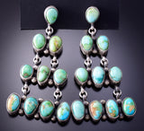 Silver & Golden Hills Turquoise Navajo Stsacked Earrings by Timothy Yazzie 4A31C