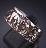 Size 12 Silver Navajo Handmade Free Horses MENS Ring by Lloyd Becenti 5L05Q