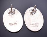 Silver Navajo Beauty Way and Land Earrings by Ravis Henry 6D20R
