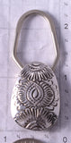 Silver Navajo Handstamped Flowers Navajo Key Ring 5B14G