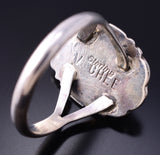 Size 8-3/4 Silver & Sonoran Gold Turquoise Navajo Ring by Virgil Chee 5L07Y