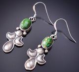 Silver & Sonoran Gold Turquoise Navajo Dangle Earrings by Sharon McCarthy 6F17X