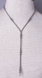 24 inch Navajo Silver Pearls Lariat Necklace 6J32K
