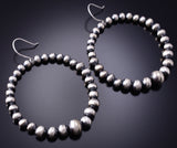 Silver Navajo Pearls Hoop Earrings by Amanda Larry 6D20M