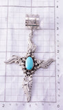 Silver & Turquoise Navajo Handmade Cross Pendant by Annette Martinez 4A04N