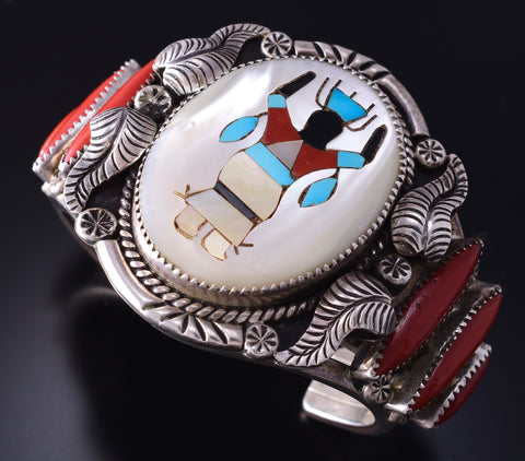 Vintage Silver Multistone Navajo Dancer Bracelet by Walter Mitchell 5E06A