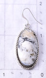 Silver & White Buffalo Turquoise Navajo Earrings by Sammie Burnside 6D09O